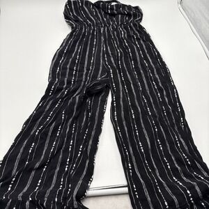 Fashion‎ Muse Baggy Halter Pants Women's Size Medium Black White Striped